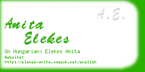 anita elekes business card